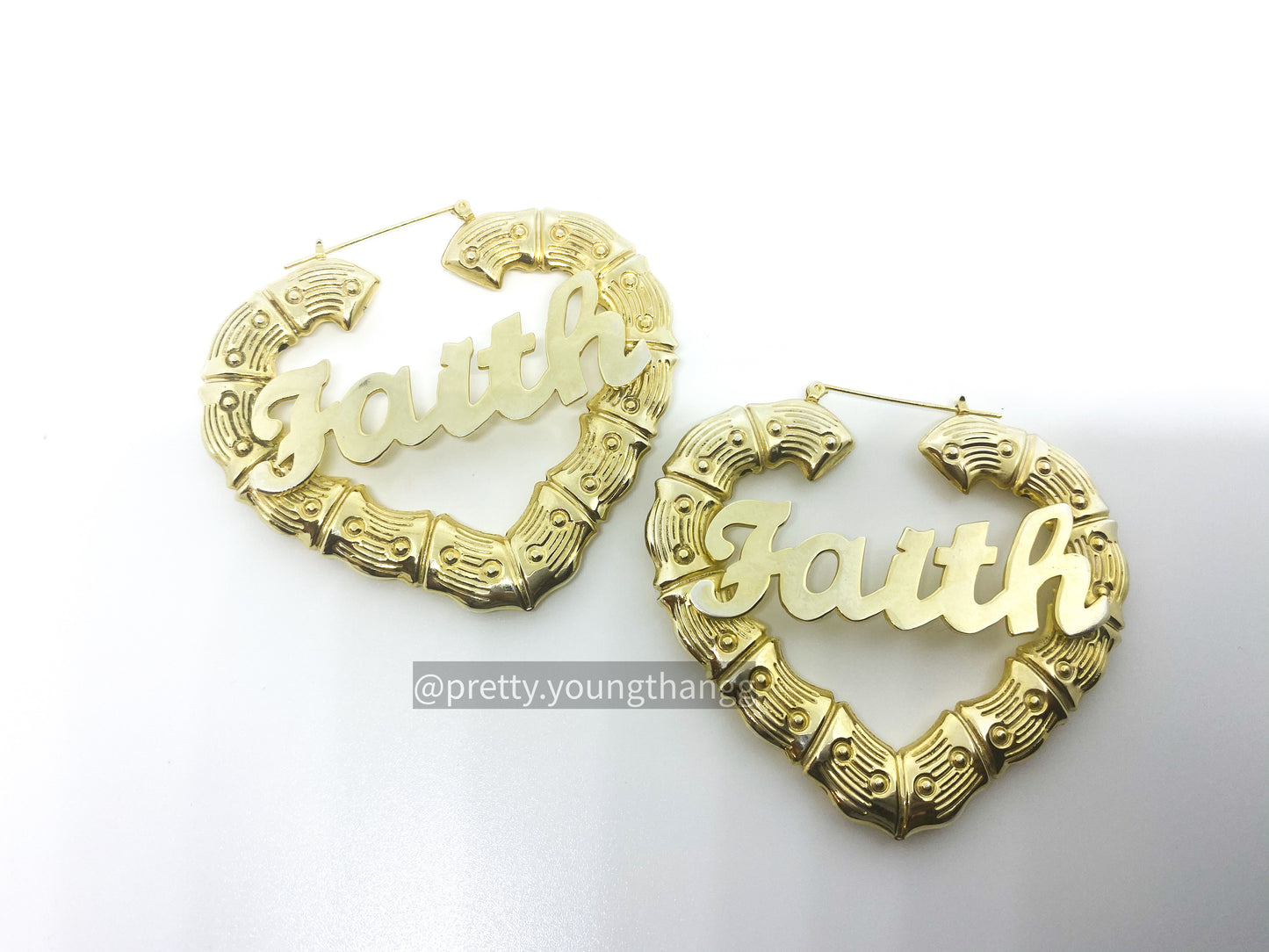 Custom Heart Bamboo Earrings